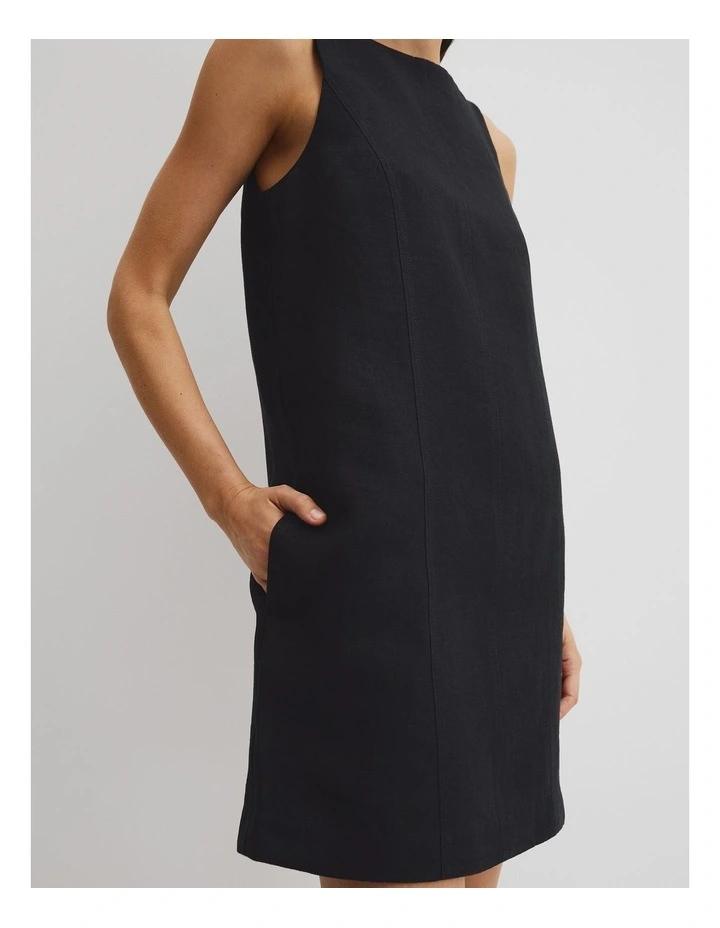 Mini Shift Dress in Black image 3