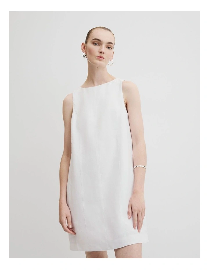 Mini Shift Dress in White image 1