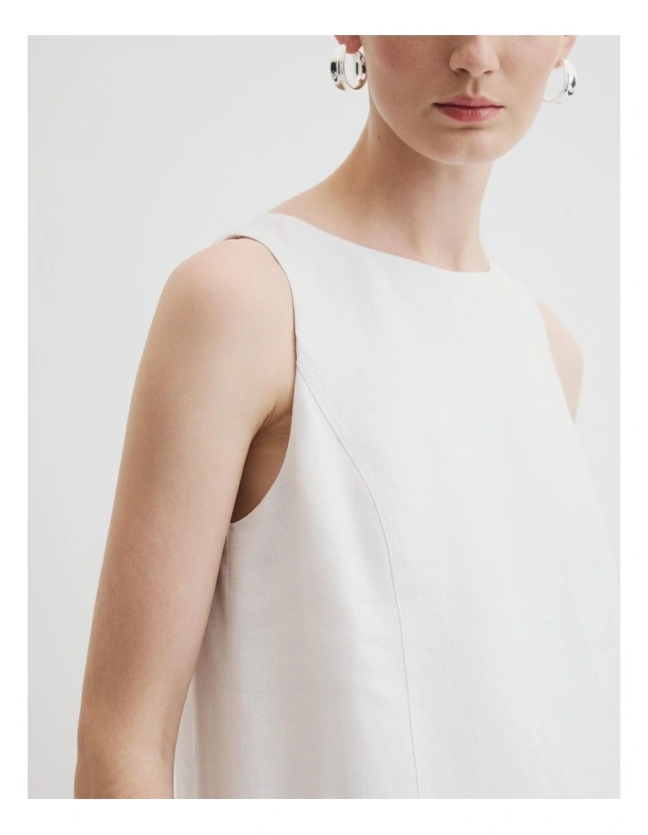 Mini Shift Dress in White image 2