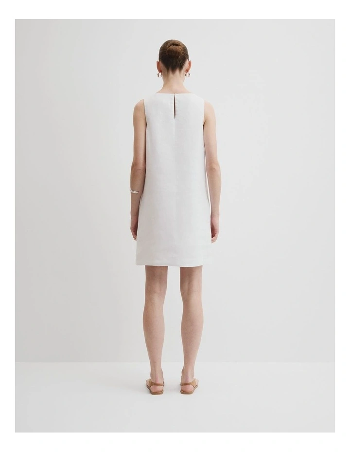 Mini Shift Dress in White image 4