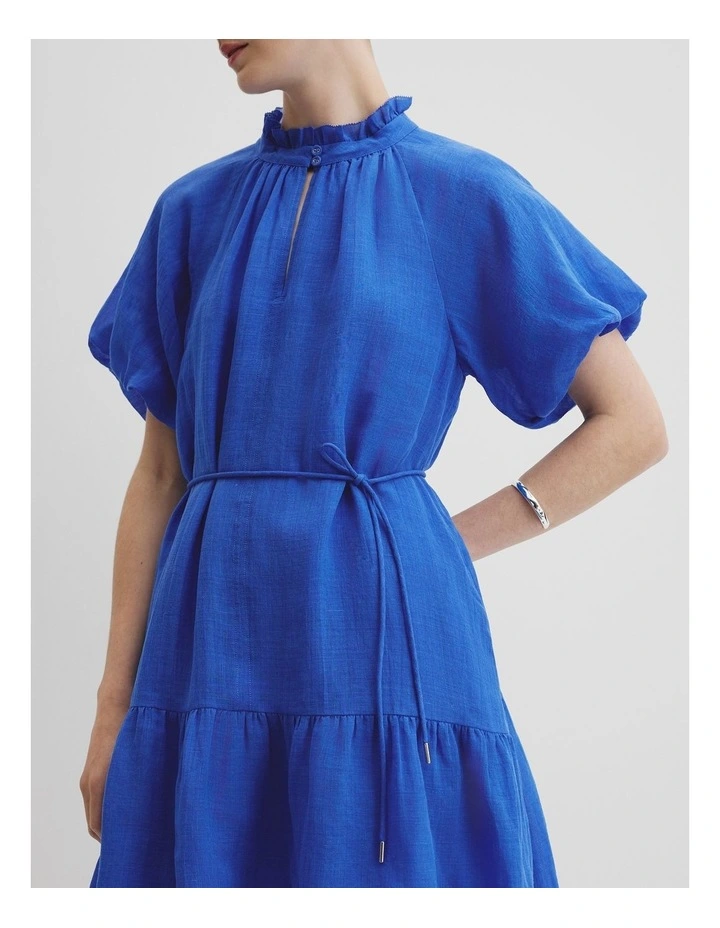 Tiered Mini Dress in Riviera Blue image 3