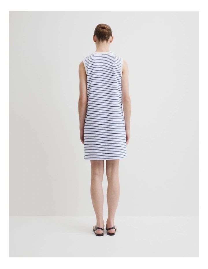 Australian Cotton Stripe Cr Dress in Blue Multi Stripe image 4