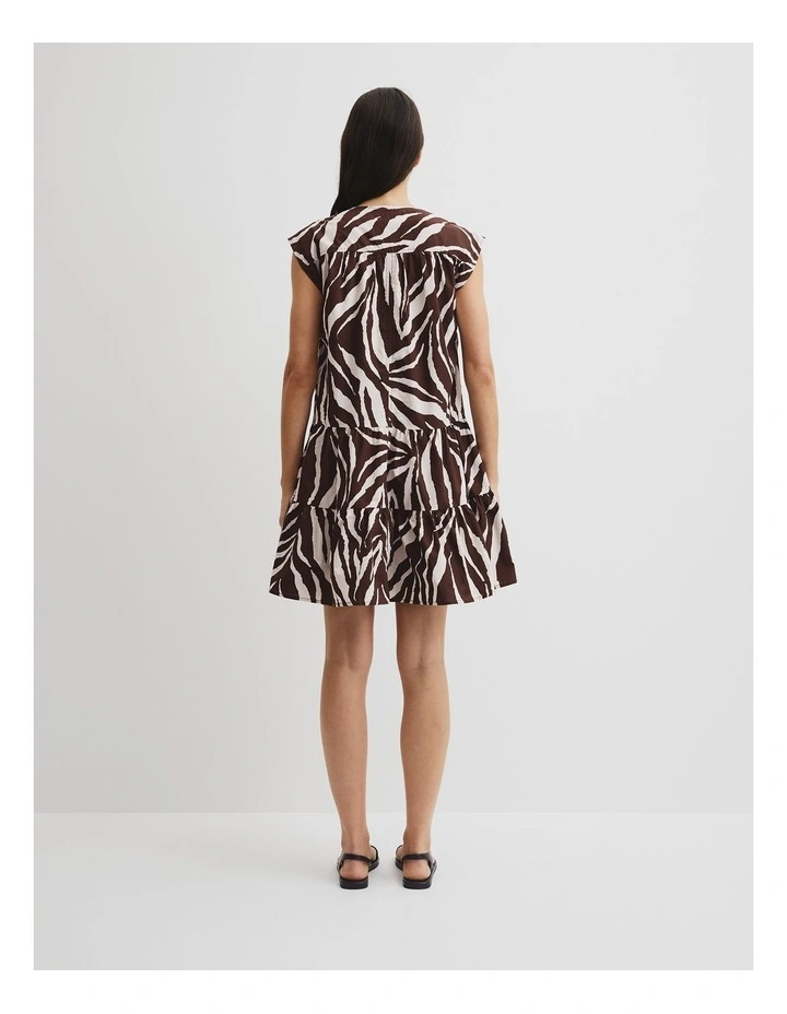 Printed Mini Dress in Mocha Animal image 4