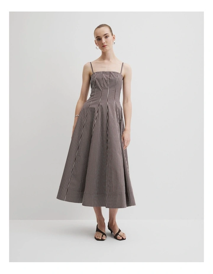 Stripe Cotton Sundress in Chocolate Stripe image 3