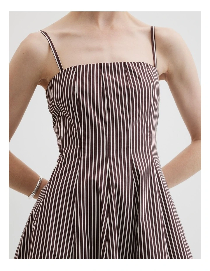 Stripe Cotton Sundress in Chocolate Stripe image 4