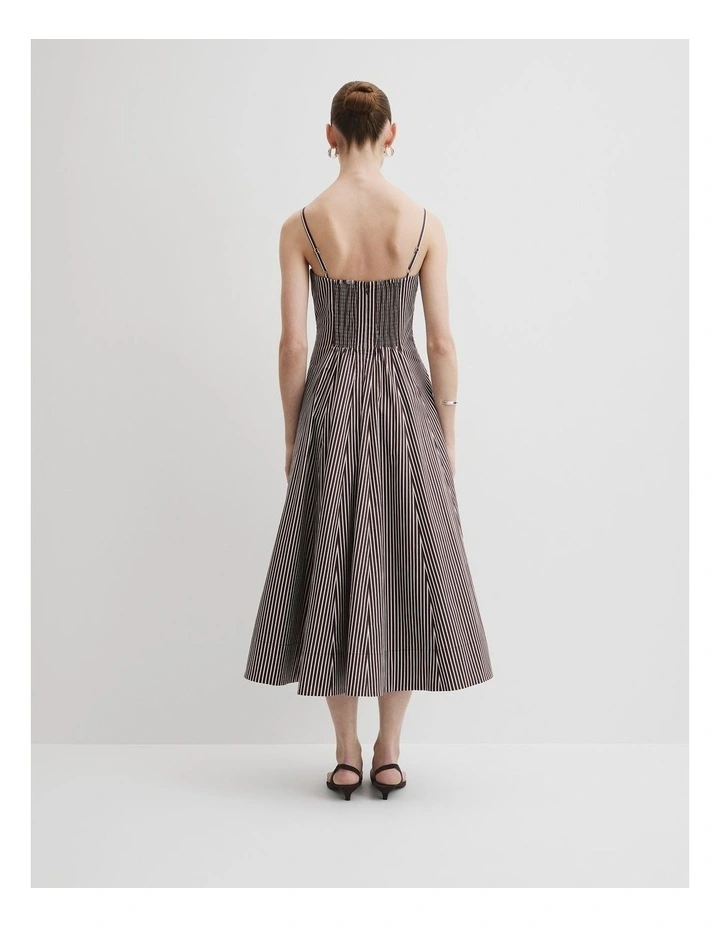 Stripe Cotton Sundress in Chocolate Stripe image 5
