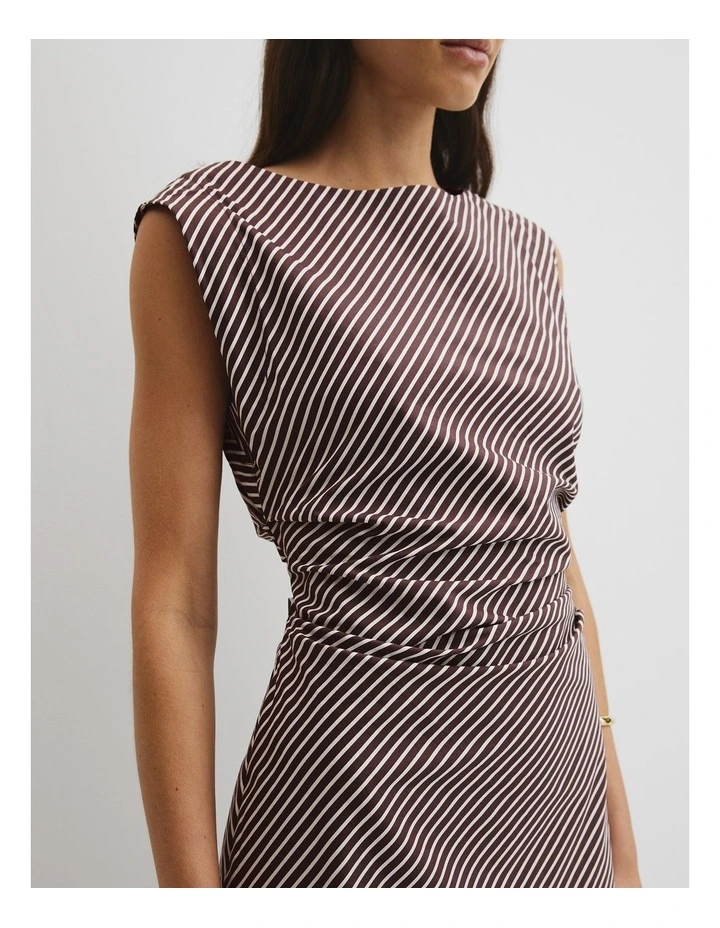 Stripe Mini Dress in Chocolate Stripe image 3