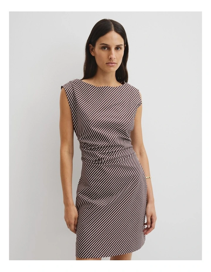 Stripe Mini Dress in Chocolate Stripe image 4