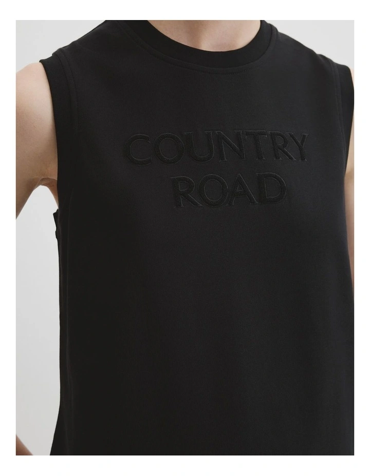Australian Cotton Cr Tank Dress in Black image 2