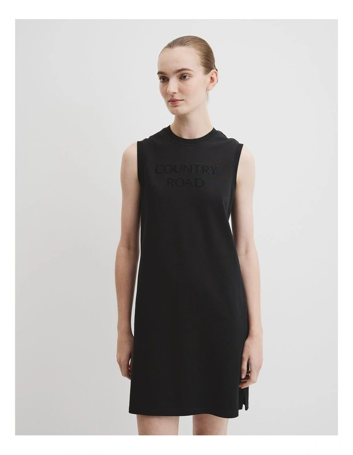 Australian Cotton Cr Tank Dress in Black image 3