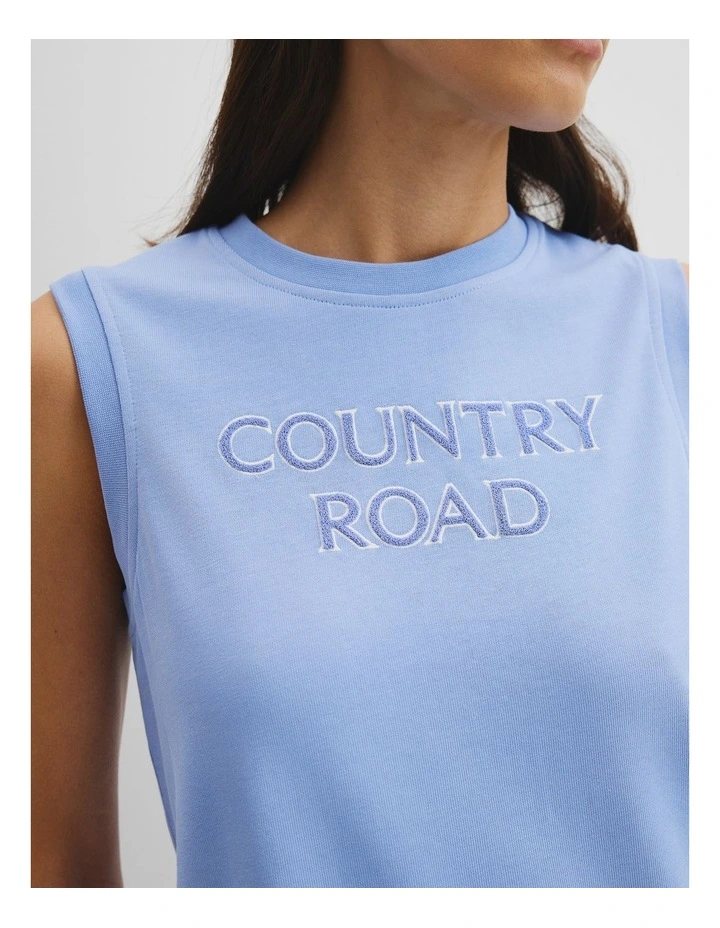 Australian Cotton Cr Tank Dress in Cornflower image 2