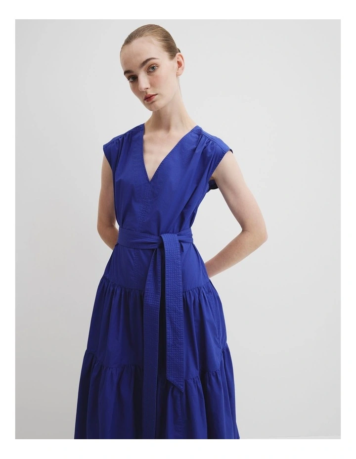 Tiered Midi Dress in Ultra Blue image 3