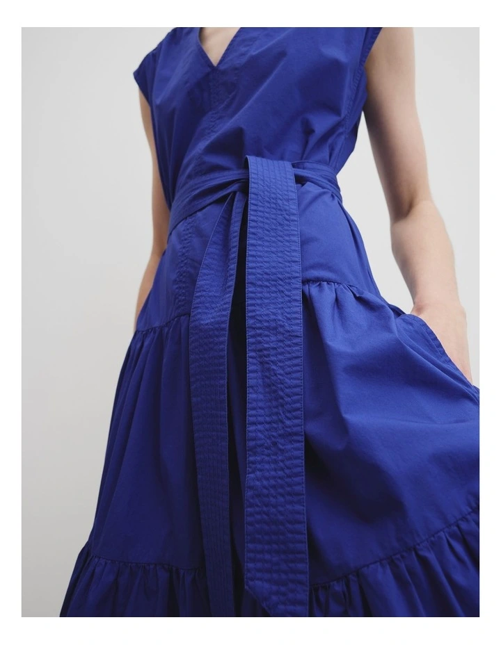 Tiered Midi Dress in Ultra Blue image 4