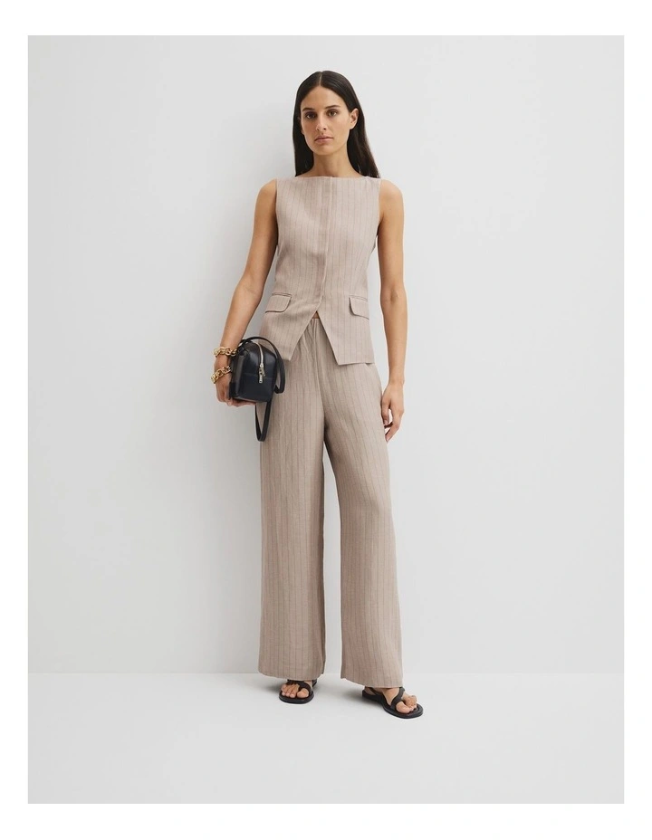 Pinstripe Vest in Tapioca Stripe image 1