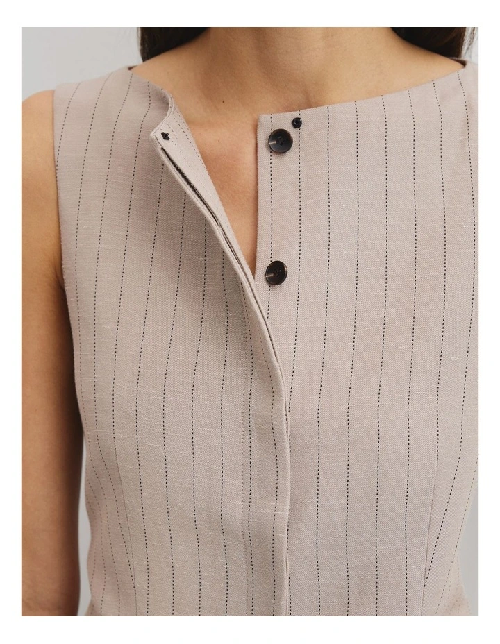Pinstripe Vest in Tapioca Stripe image 4