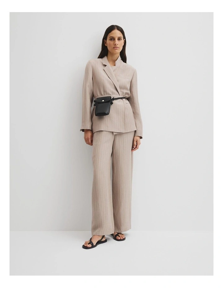 Stripe Relaxed Blazer in Tapioca Stripe image 1