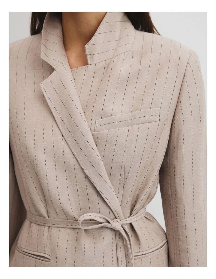 Stripe Relaxed Blazer in Tapioca Stripe image 4