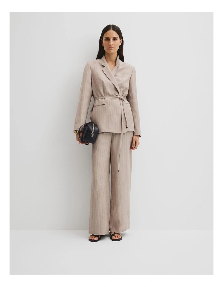 Stripe Relaxed Blazer in Tapioca Stripe image 5