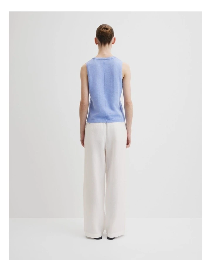 Organically Grown Cotton Linen Vest in Cornflower image 4