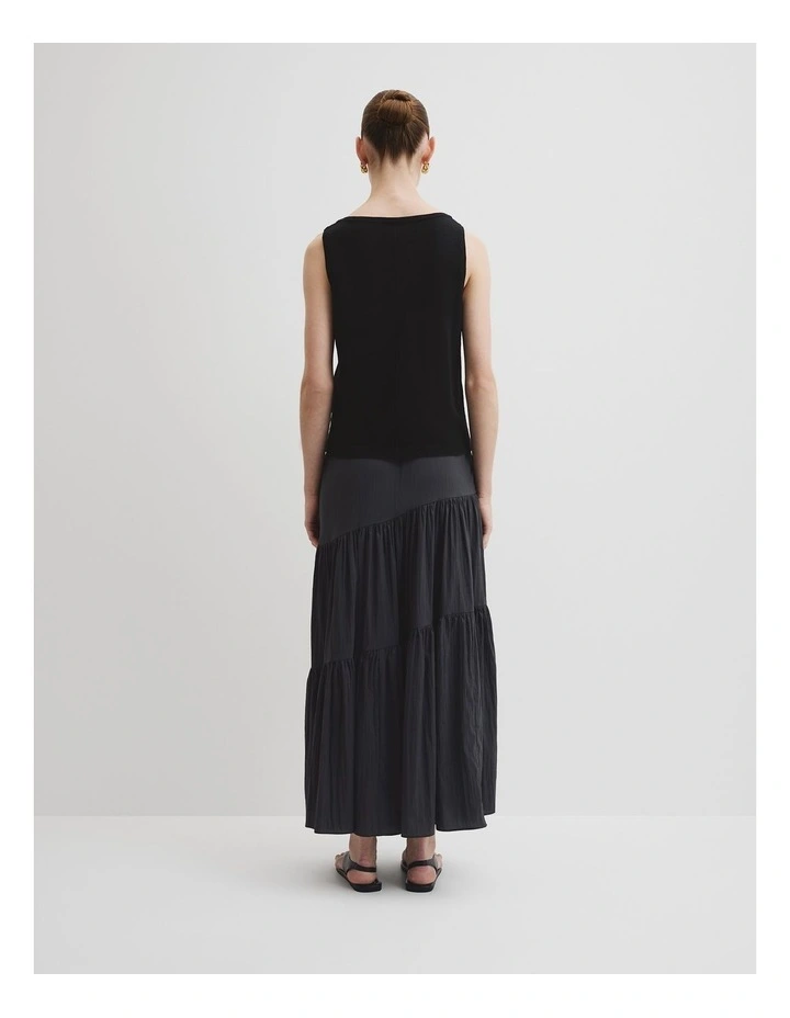 Organically Grown Cotton Linen Blend Tank in Black image 4