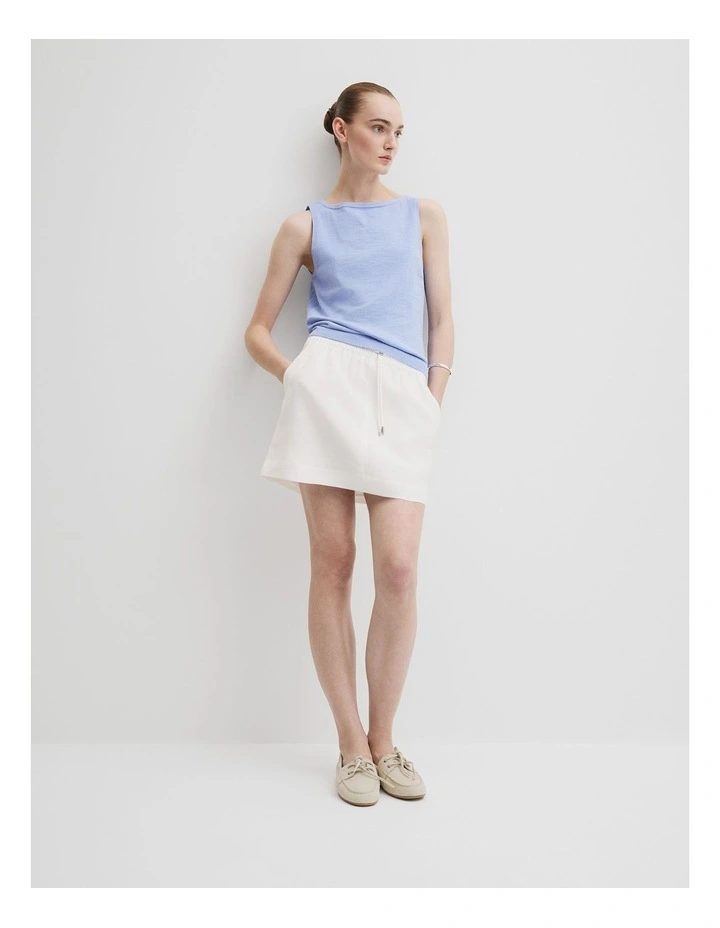 Organically Grown Cotton Linen Blend Tank in Cornflower image 3