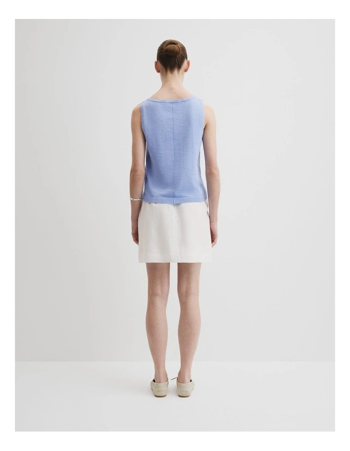 Organically Grown Cotton Linen Blend Tank in Cornflower image 4
