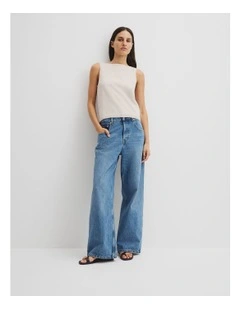 Organically Grown Cotton Linen Blend Tank in Tahini