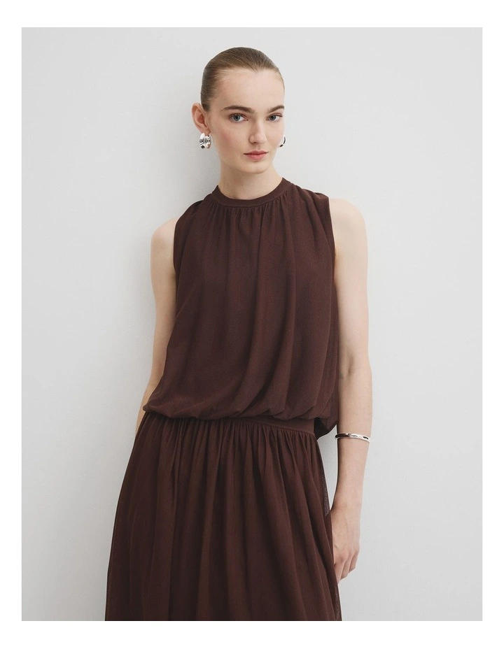 Gauze Knit Top in Espresso image 3