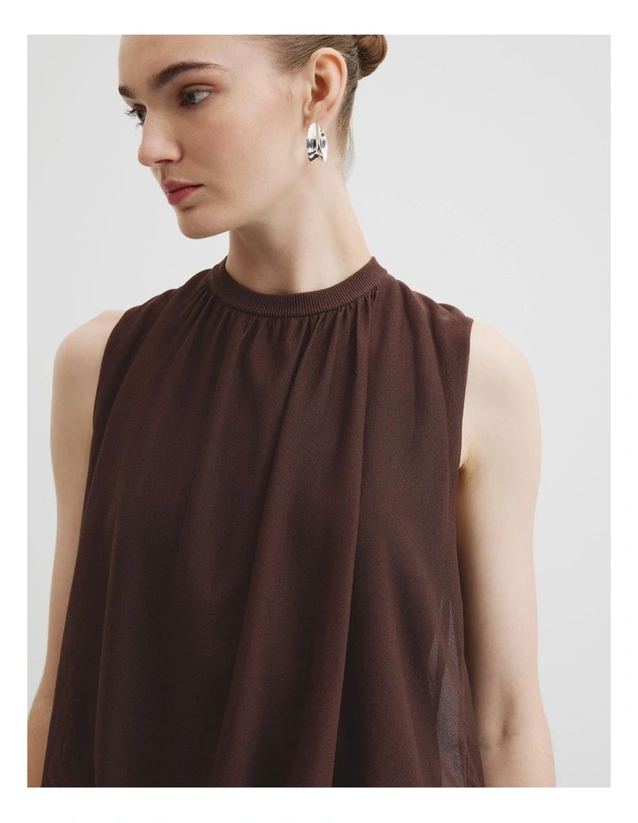 Gauze Knit Top in Espresso image 4