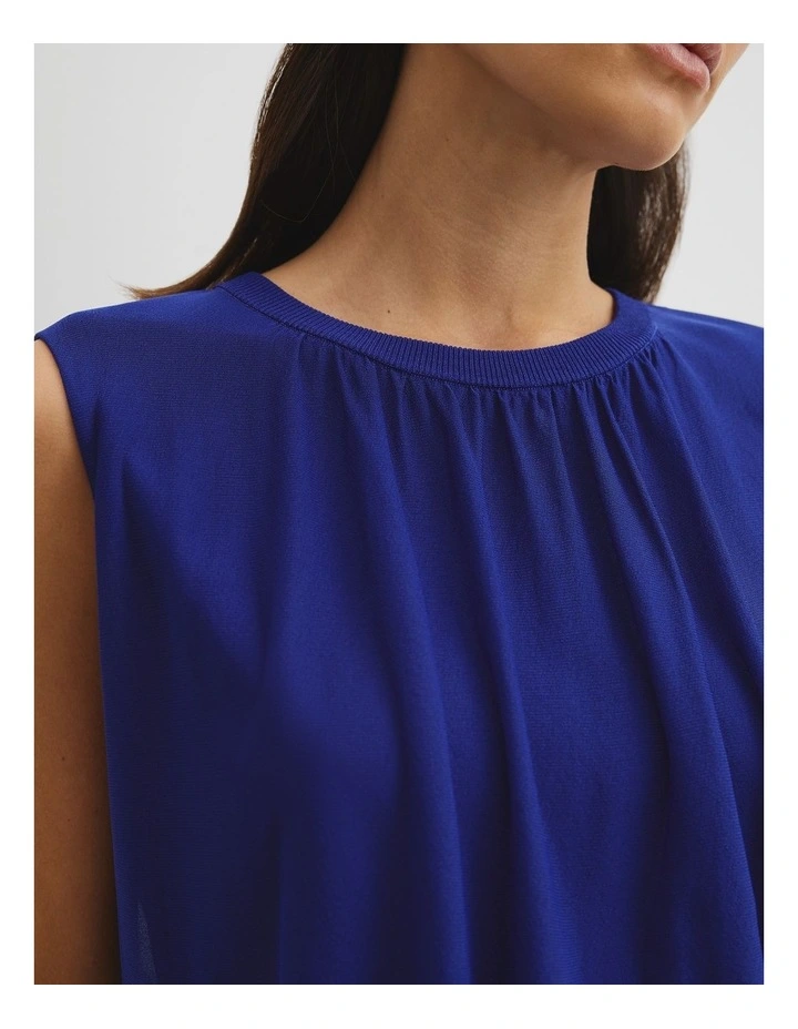 Gauze Knit Top in Ultra Blue image 2