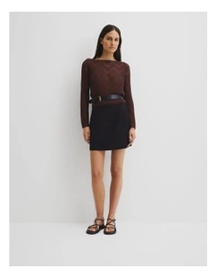 Asymmetrical Cord Lace Knit in Espresso