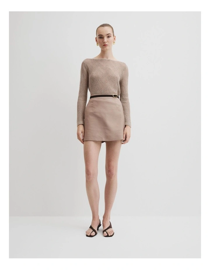 Asymmetrical Cord Lace Knit in Tapioca image 3