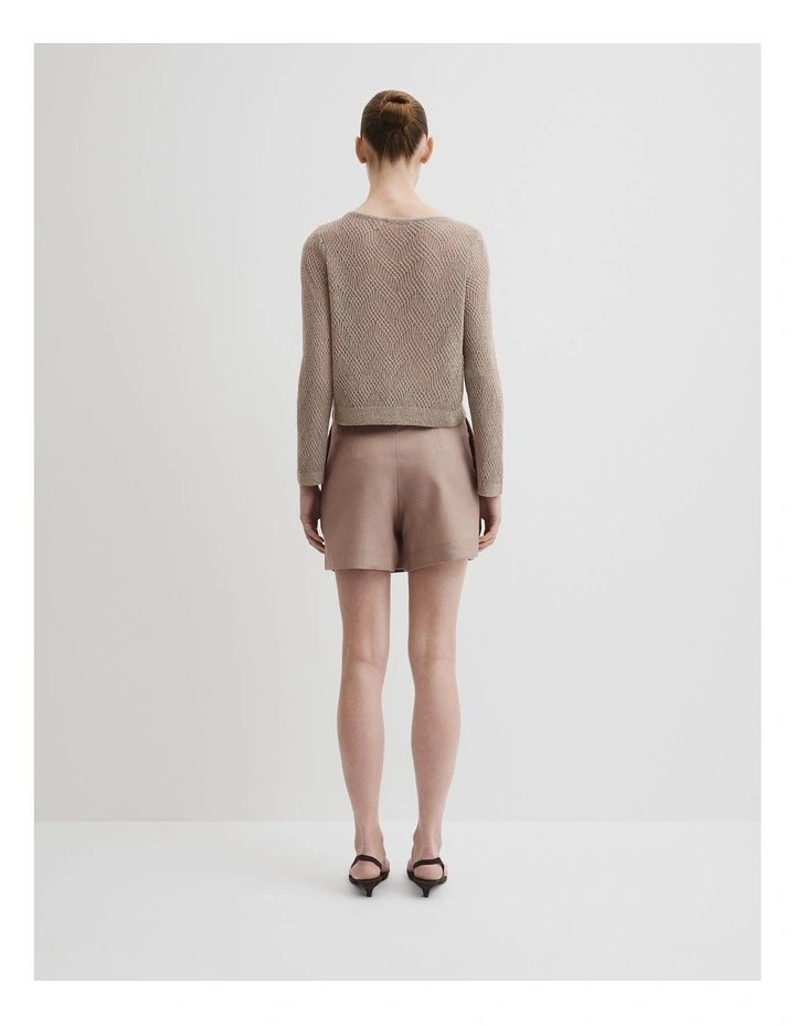 Asymmetrical Cord Lace Knit in Tapioca image 4