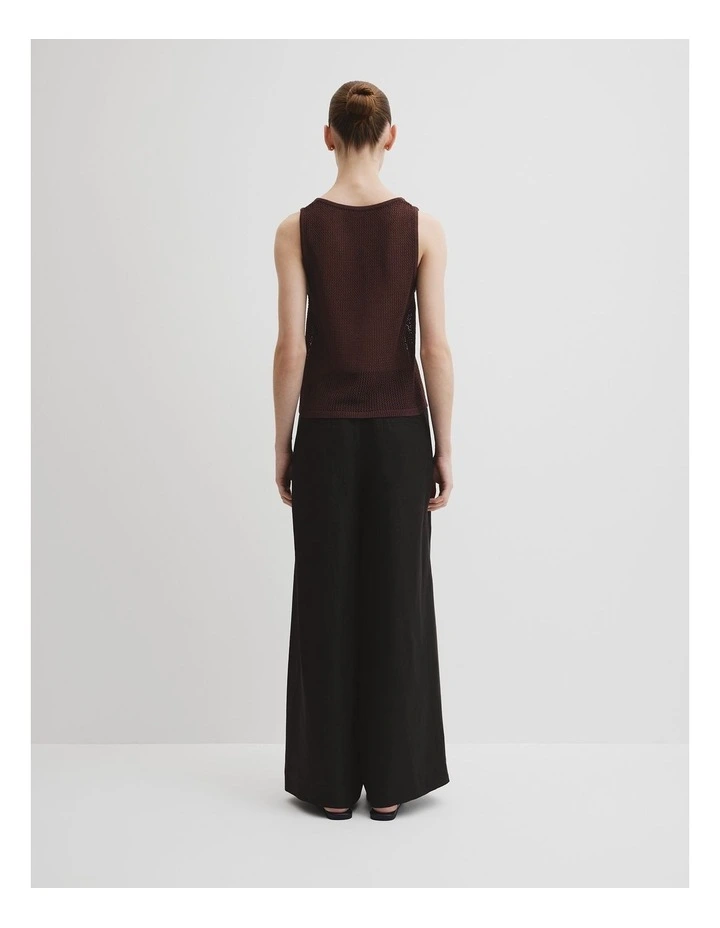 Micro Crochet Knit Tank in Espresso image 4