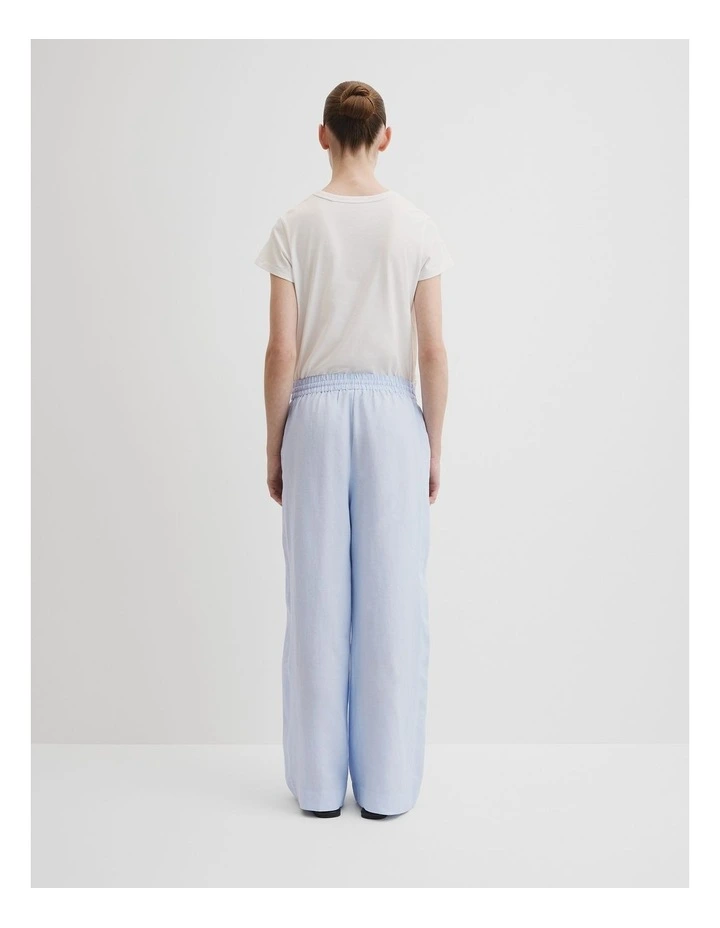 Organically Grown Linen Pull-on Pant in Chambray Blue image 4