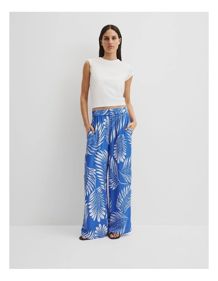 Print Pull On Cupro Pant in Feather Palm Print image 1