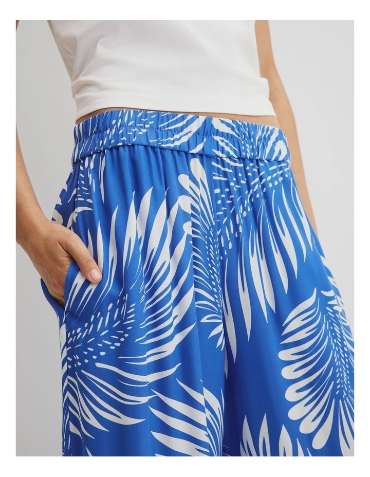 Print Pull On Cupro Pant in Feather Palm Print image 3