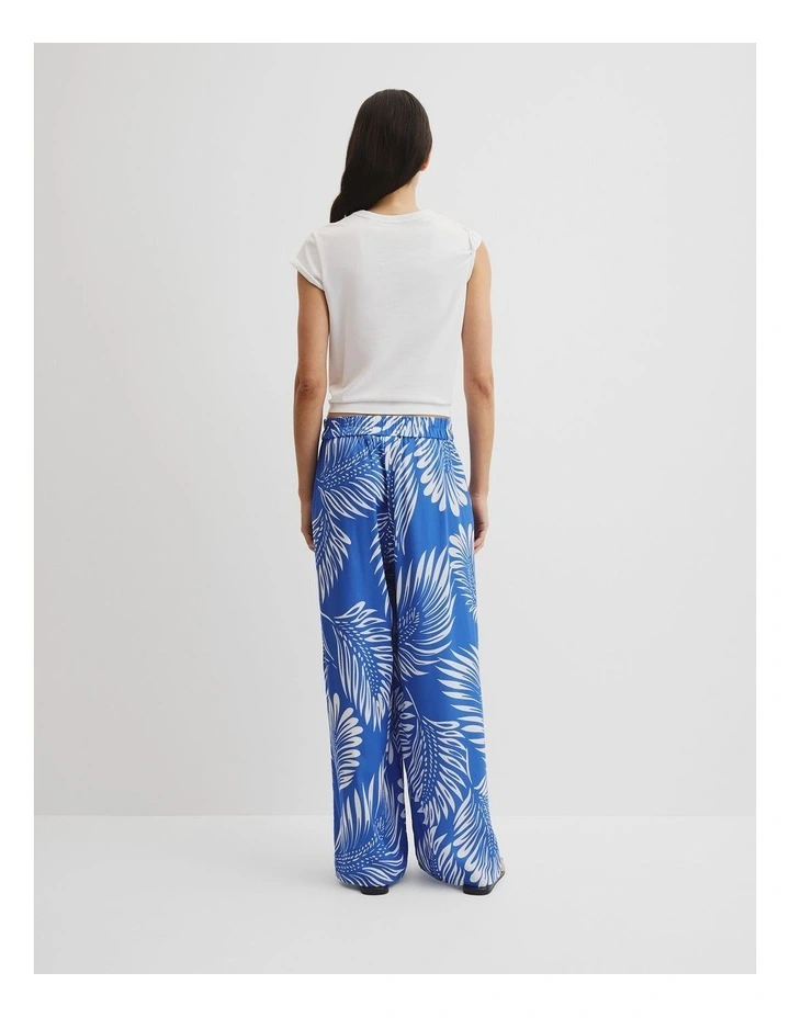 Print Pull On Cupro Pant in Feather Palm Print image 4