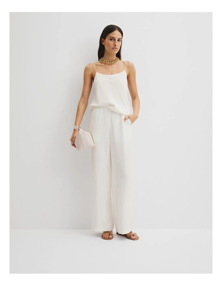 Gathered Pant in Antique White image 1