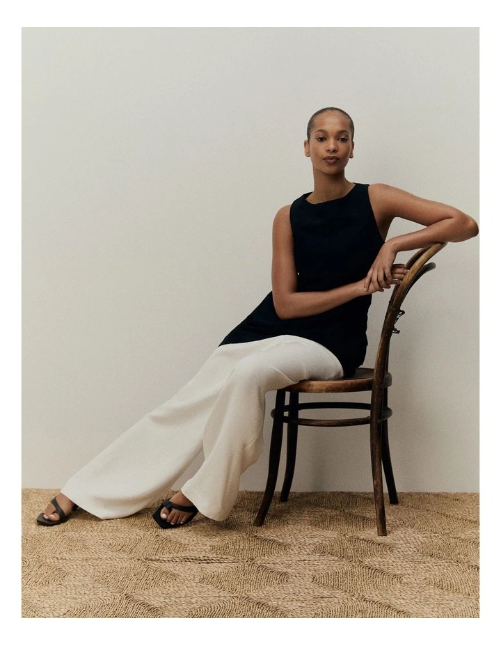 Gathered Pant in Antique White image 2