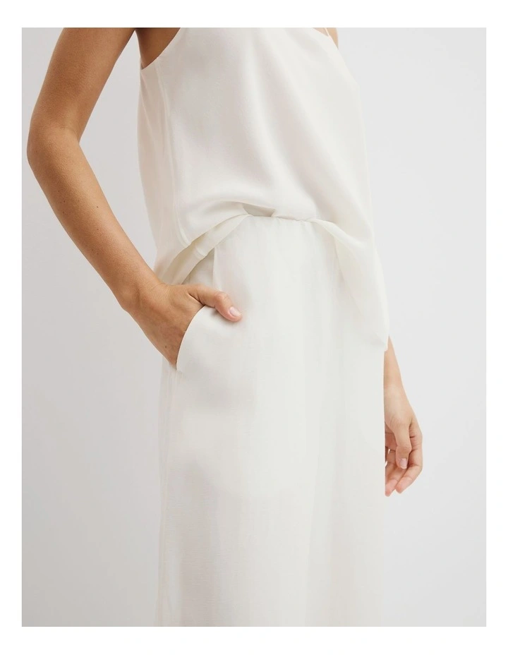 Gathered Pant in Antique White image 4