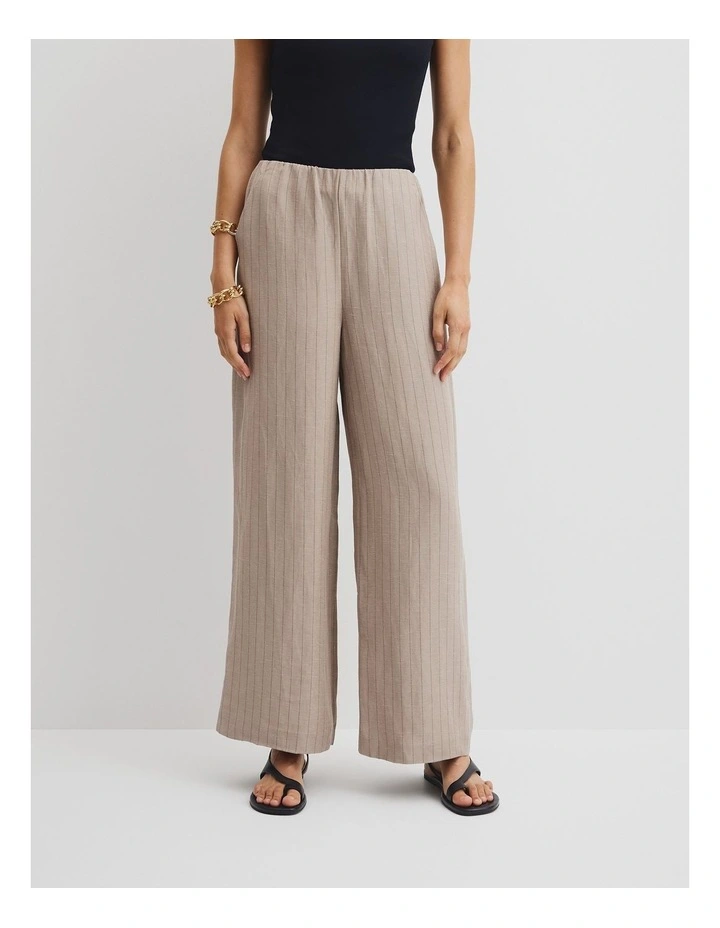 Gathered Stripe Pant in Tapioca Stripe image 3