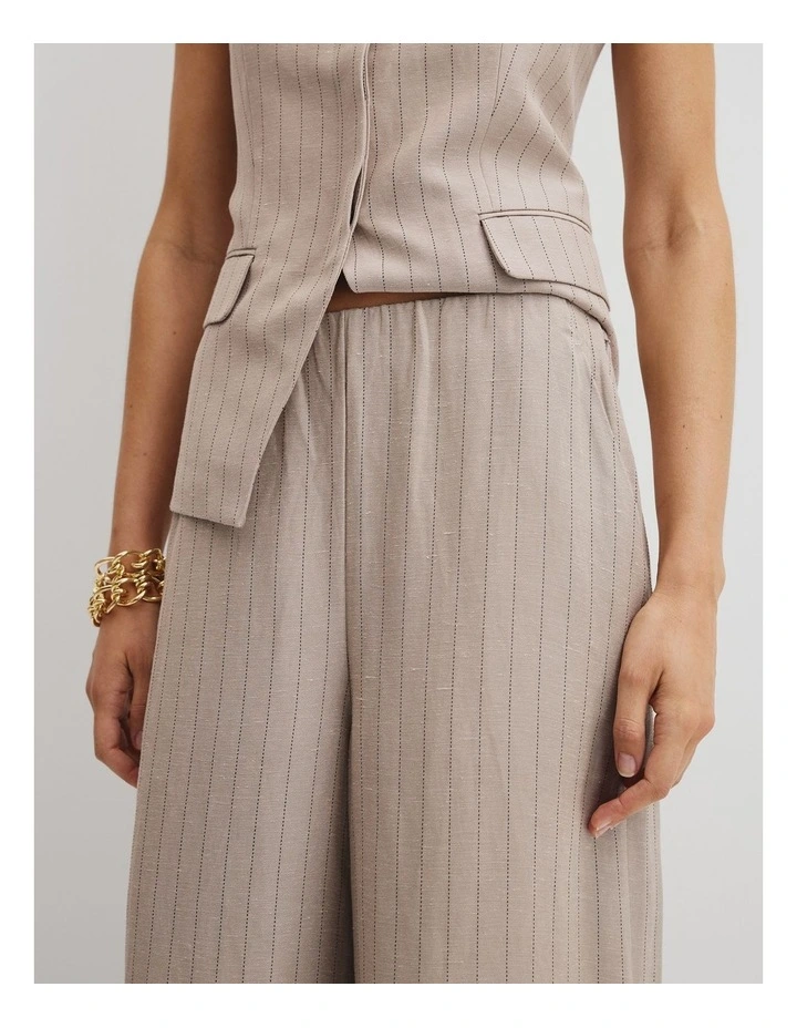 Gathered Stripe Pant in Tapioca Stripe image 4