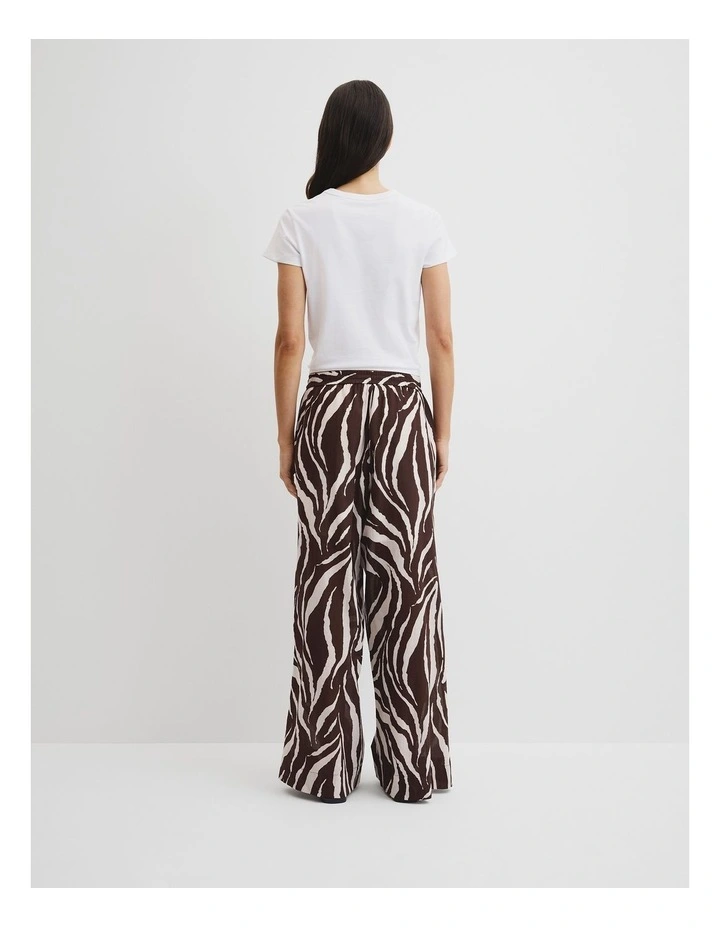 Print Pull On Pant in Mocha Animal image 4