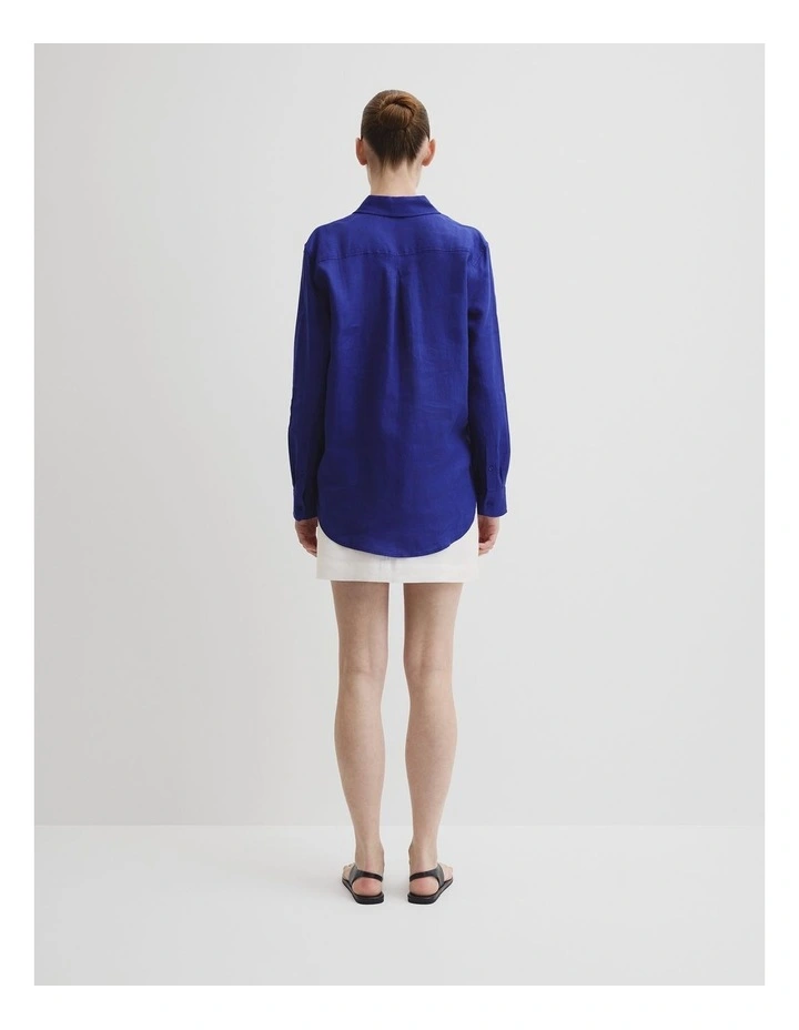 Organically Grown Linen Shirt in Ultra Blue image 4