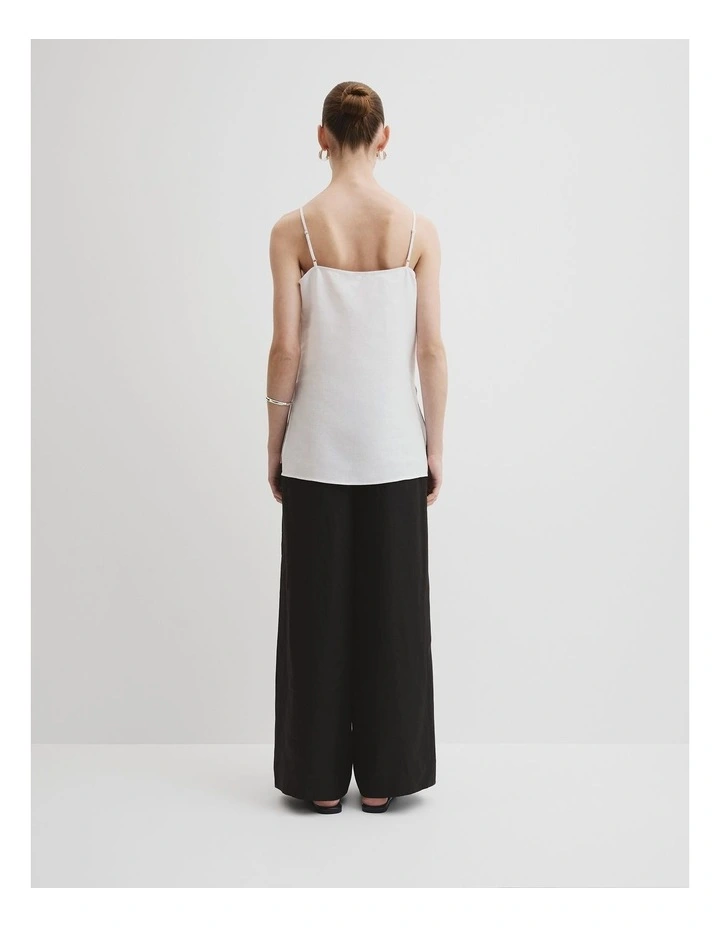 Organically Grown Linen Longline Cami in White image 4