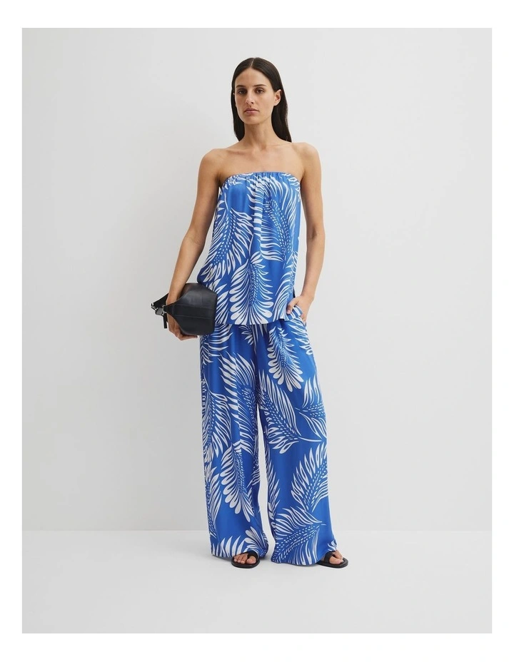 Print Cupro Bandeau in Feather Palm Print image 1