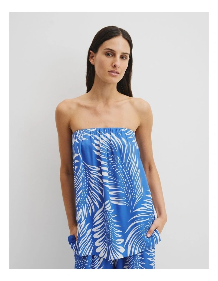 Print Cupro Bandeau in Feather Palm Print image 3