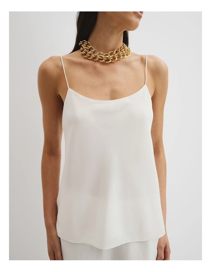 Silk Cami in Antique White image 3