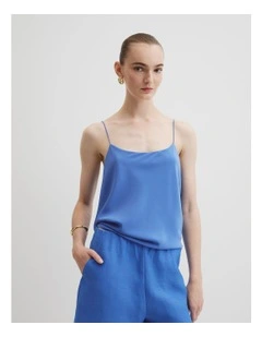 Silk Cami in Riviera Blue